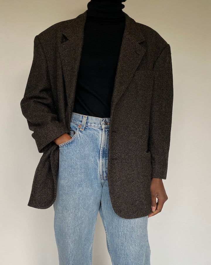 VINTAG WOOL BLENDED BLAZER 1719