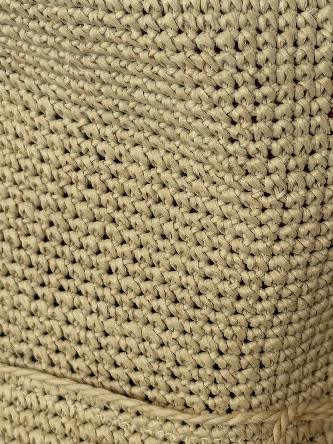 Vintage Woven Straw Hat in a natural beige tone