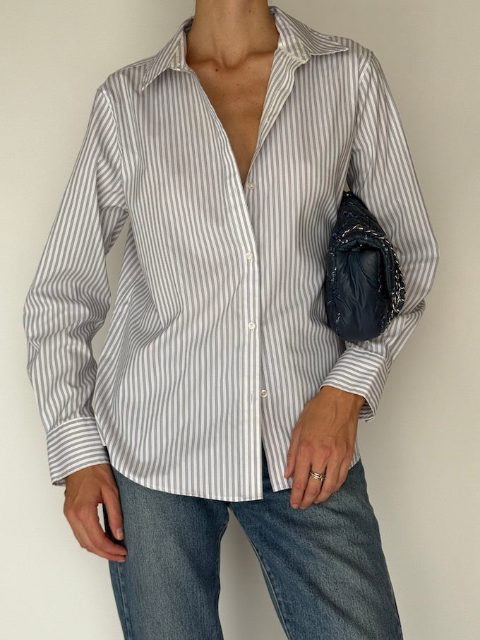 Vintage Striped Shirt White 6377