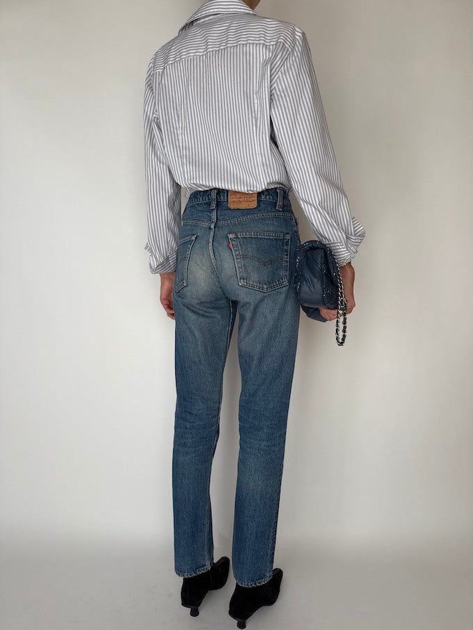 Vintage Striped Shirt White 6377