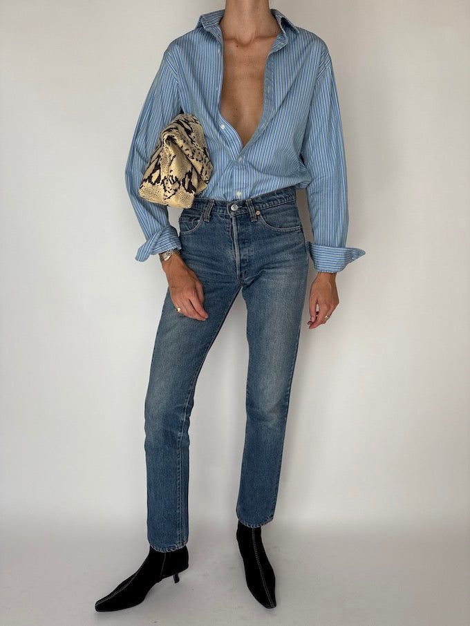 Vintage striped shirt blue 6188