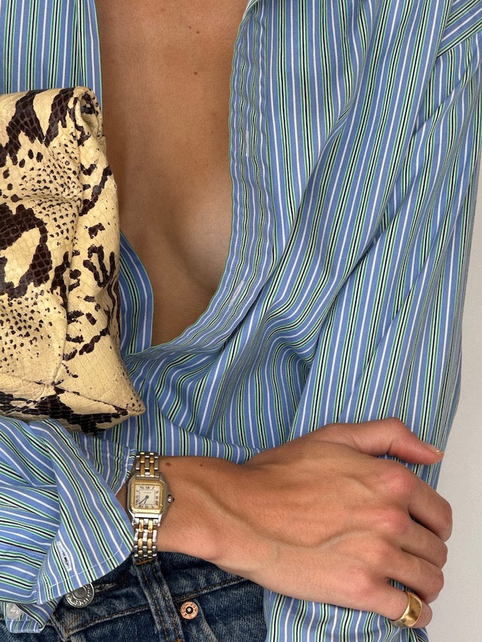 Vintage striped shirt blue 6188