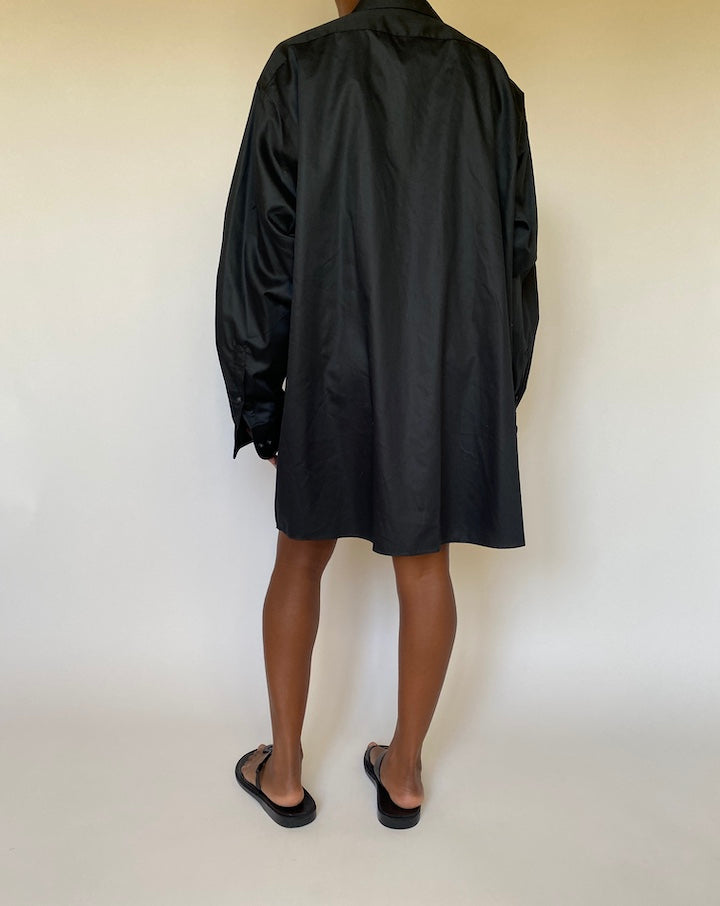 VINTAGE OVERSIZED BLACK SHIRT DRESS 3996
