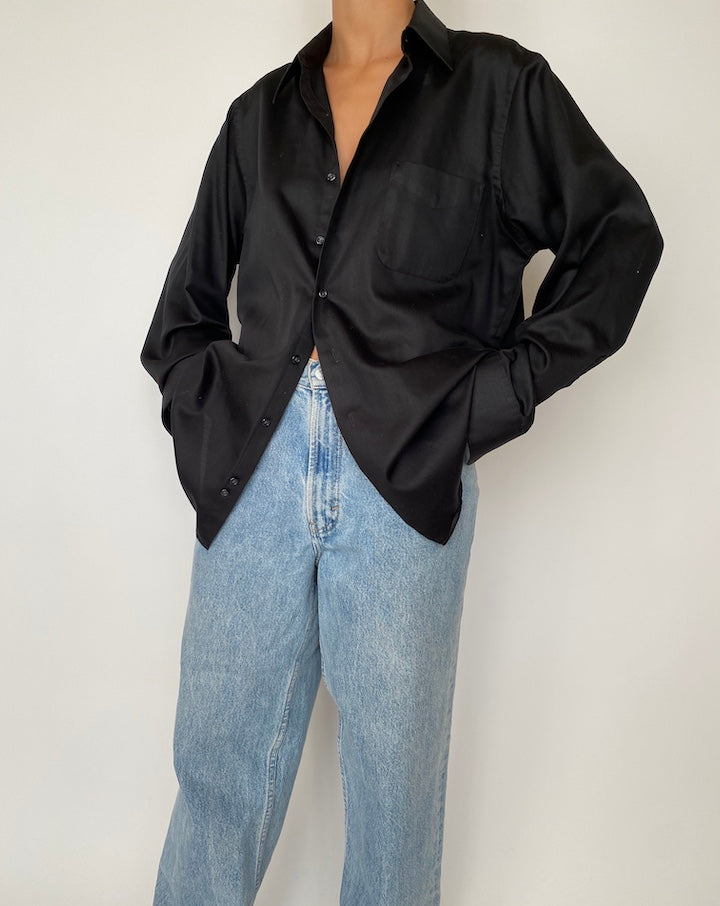VINTAGE OVERSIZED BLACK SHIRT 2522