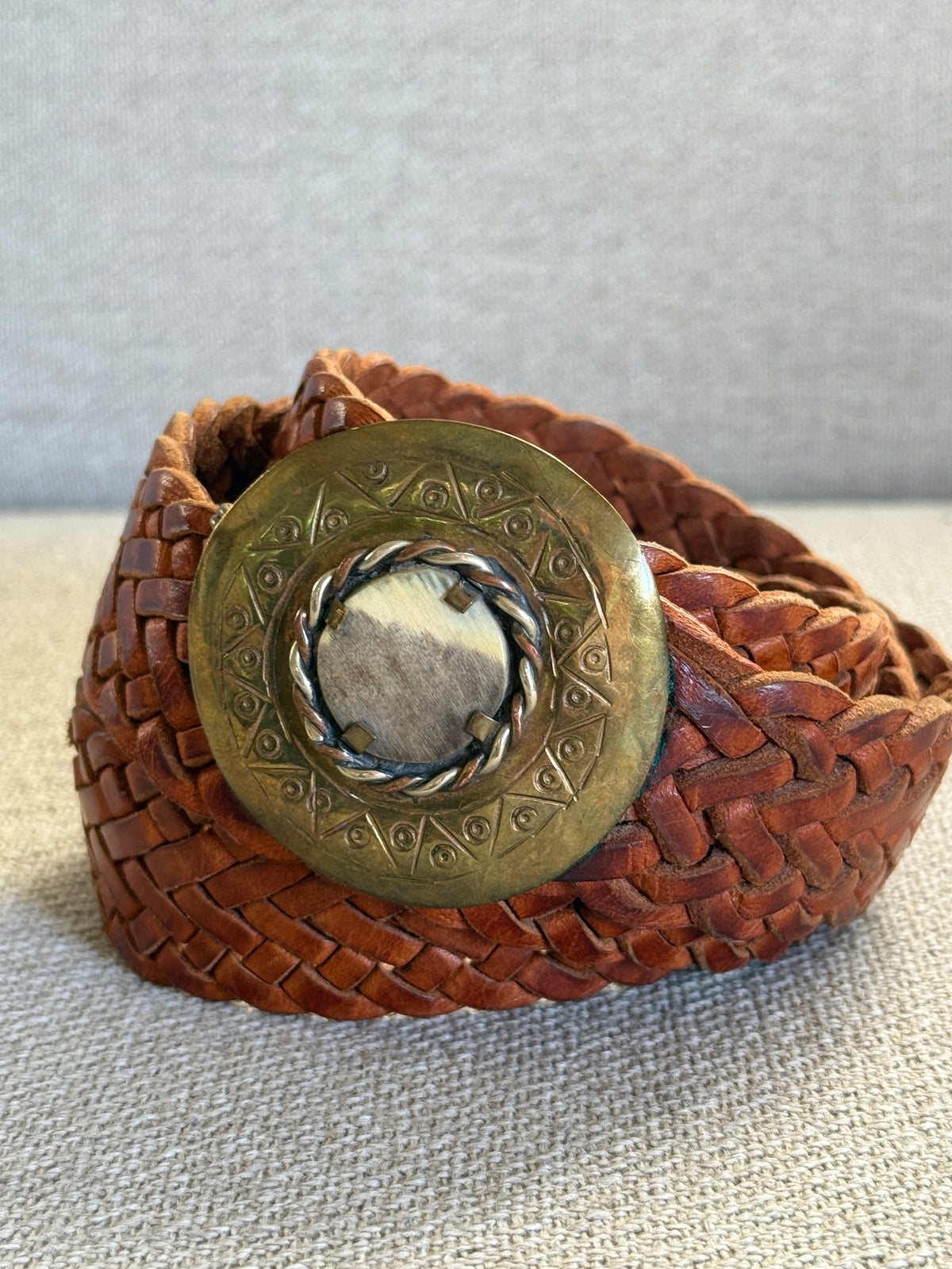Vintage Brown Braided Western Belt 8492