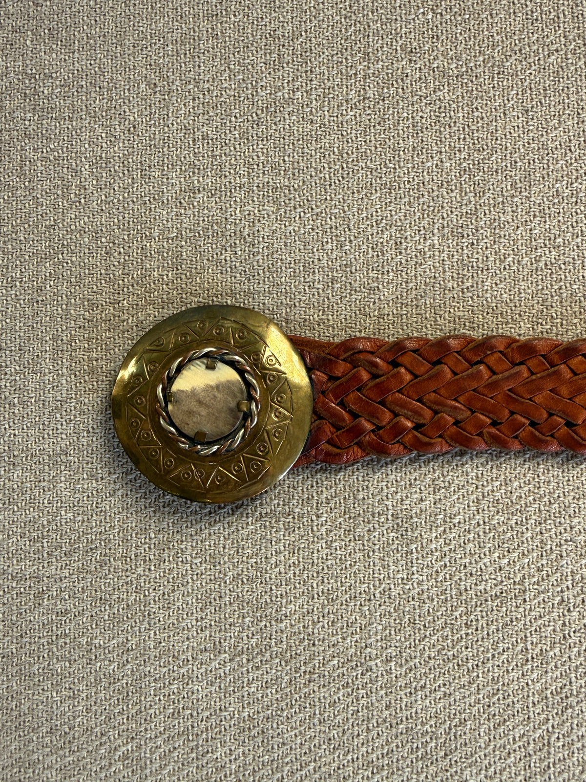 Vintage Brown Braided Western Belt 8492
