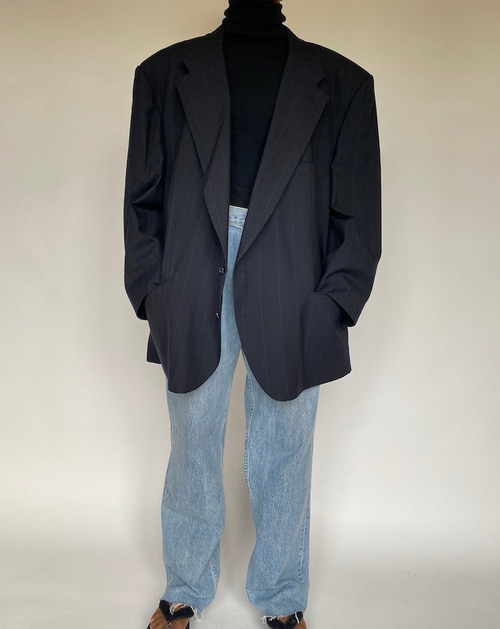 VINTAGE OVERSIZED PINSTRIPED BLAZER 1730