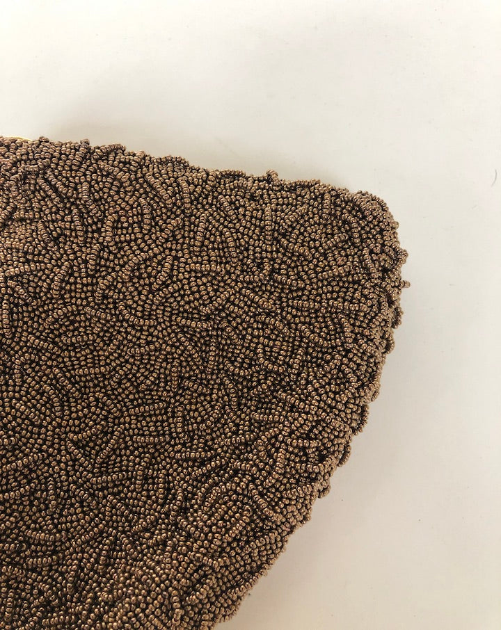 VINTAGE BEADED OFF-WHITE PURSE