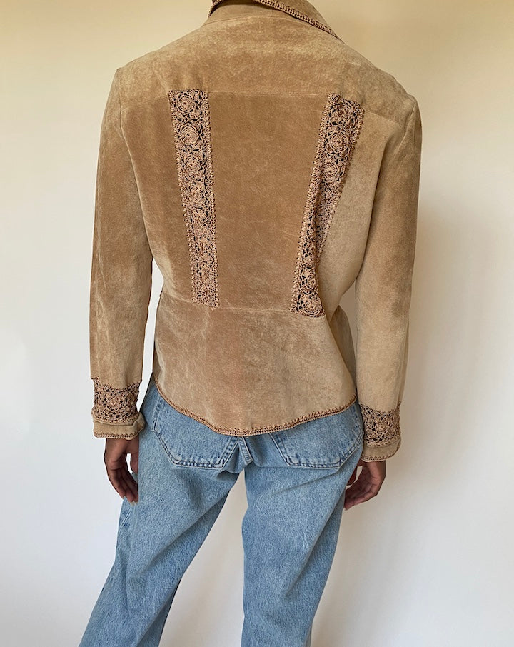 VINTAGE BROWN SUEDE LEATHER JACKET 2710