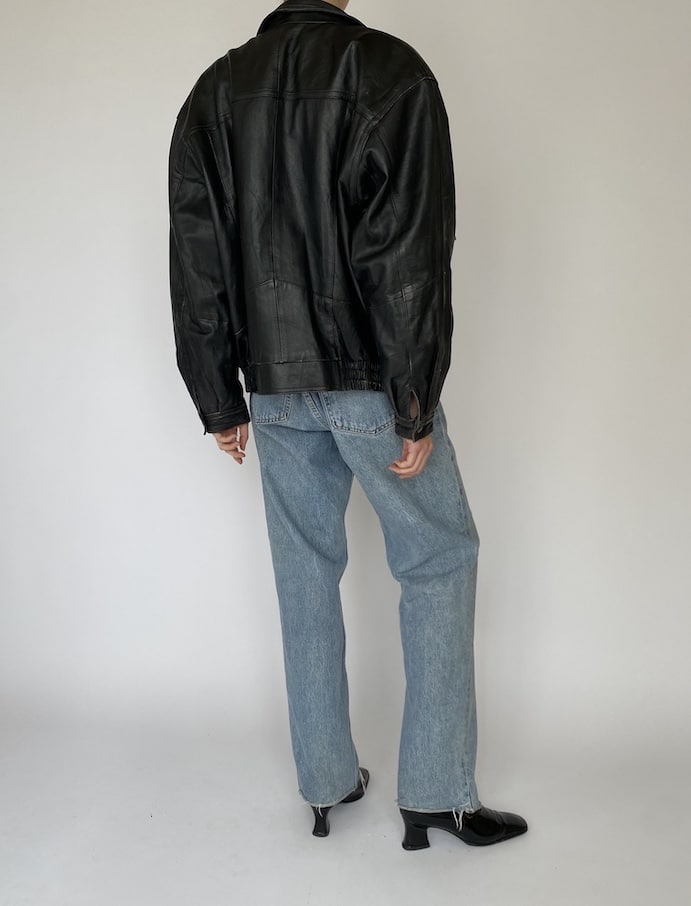 VINTAGE LEATHER JACKET IN BLACK 5474