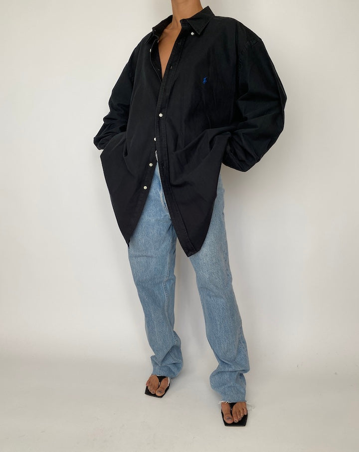 VINTAGE SUPER OVERSIZED BLACK RALPH LAUREN SHIRT 2526