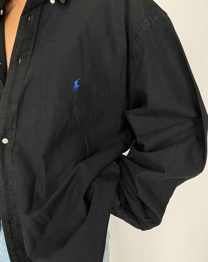 VINTAGE SUPER OVERSIZED BLACK RALPH LAUREN SHIRT 2526