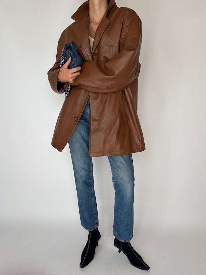 Vintage Oversized Leather Jacket 6076
