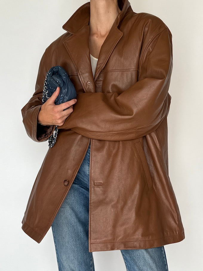 Vintage Oversized Leather Jacket 6076