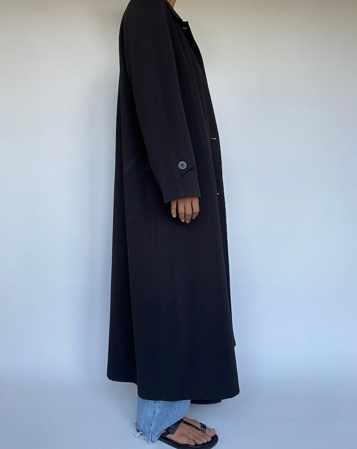 VINTAGE LONG BLACK OVERSIZED COAT 3027