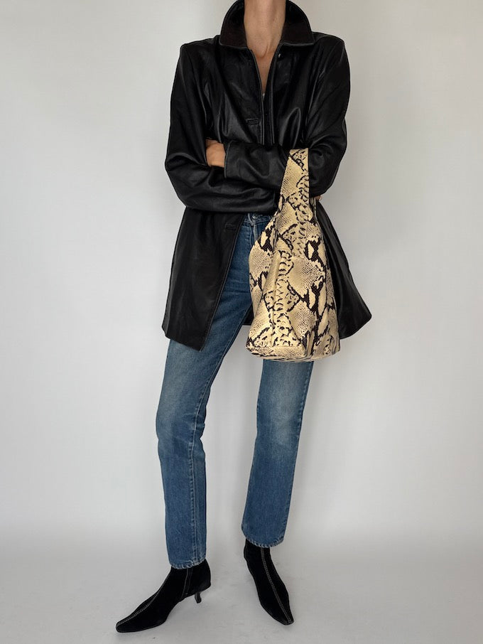 Vintage Leather Jacket Black 6348