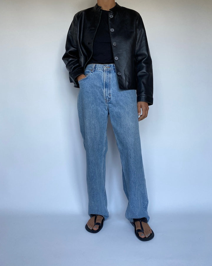 VINTAGE BLACK LEATHER JACKET 3031