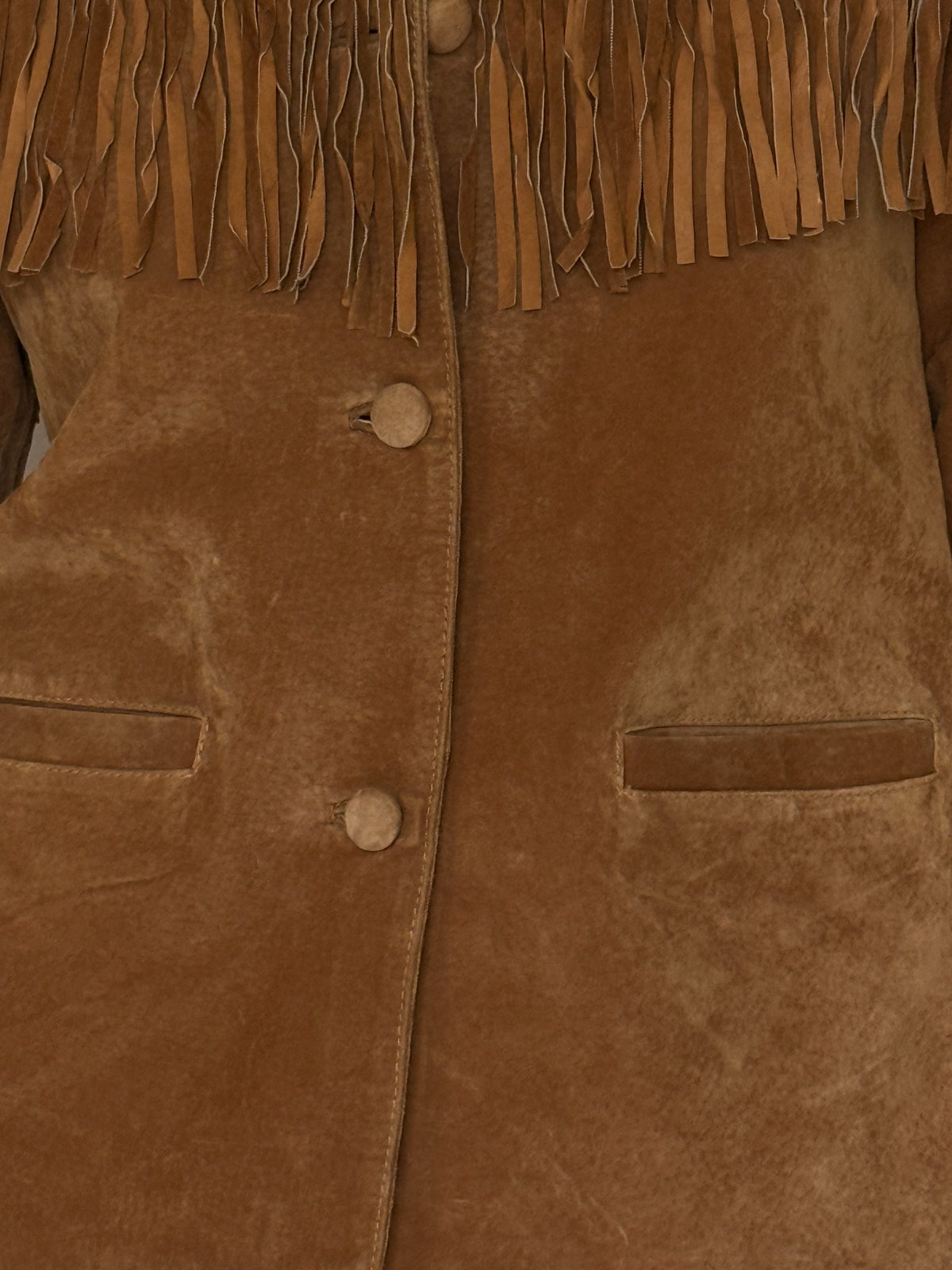 Vintage brown suede fringe jacket