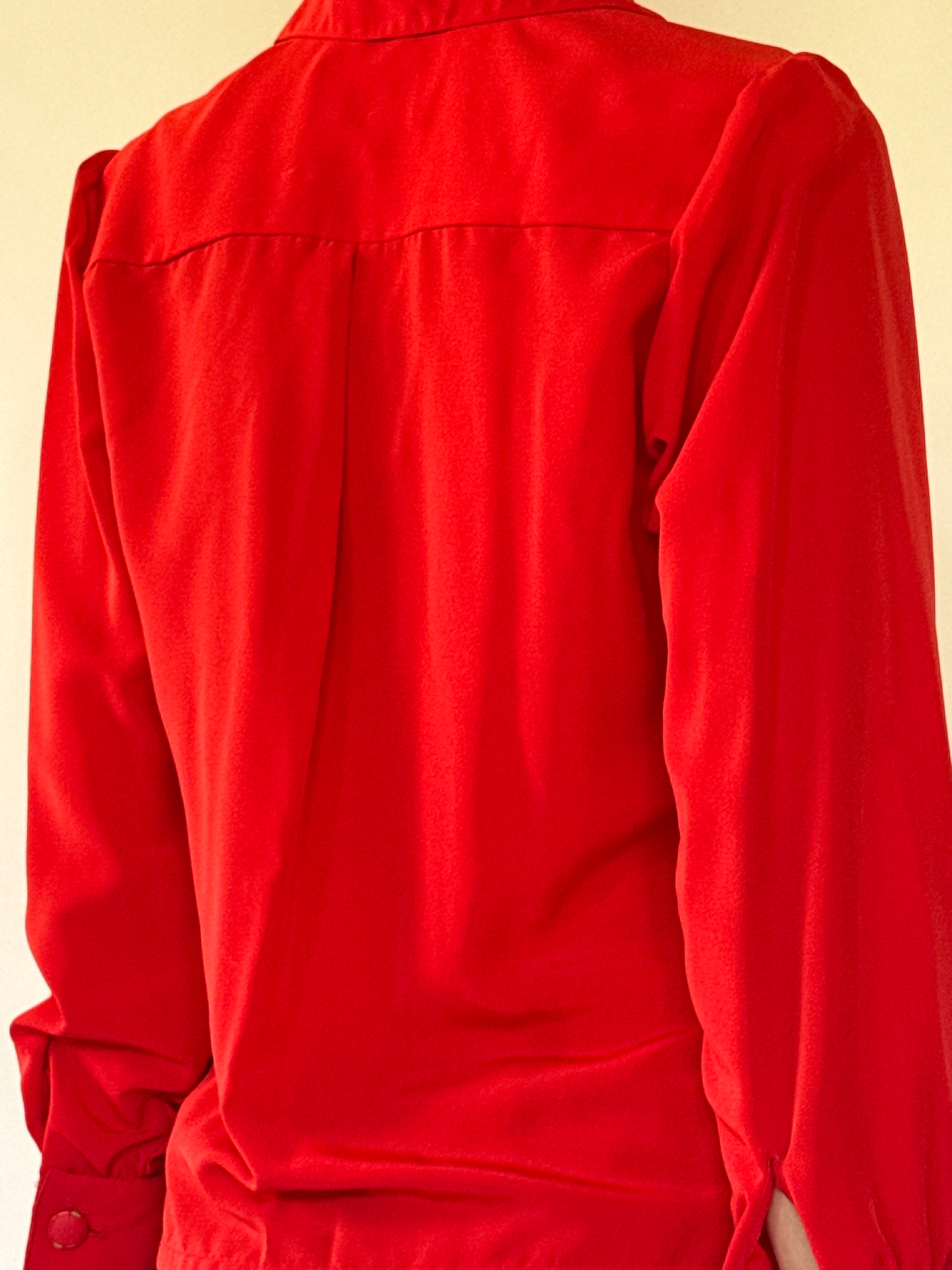 Vintage red blouse back view