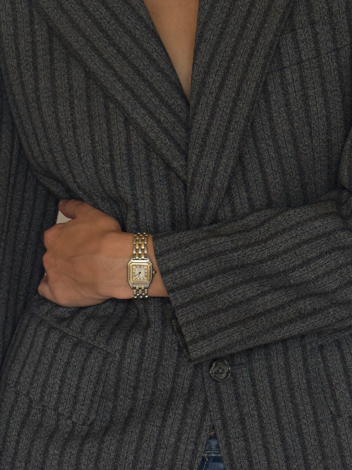 Vintage Pinstripe Blazer Grey & Charcoal 7524
