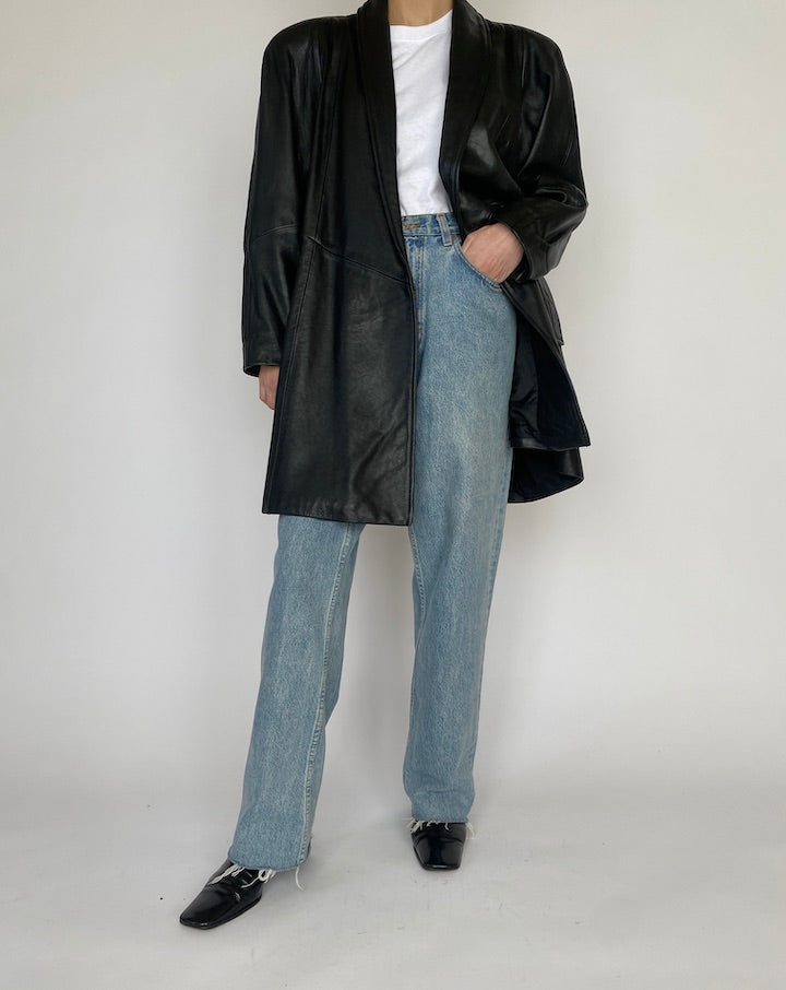 VINTAGE BLACK LEATHER JACKET 4483