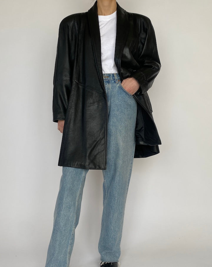 VINTAGE BLACK LEATHER JACKET 4483