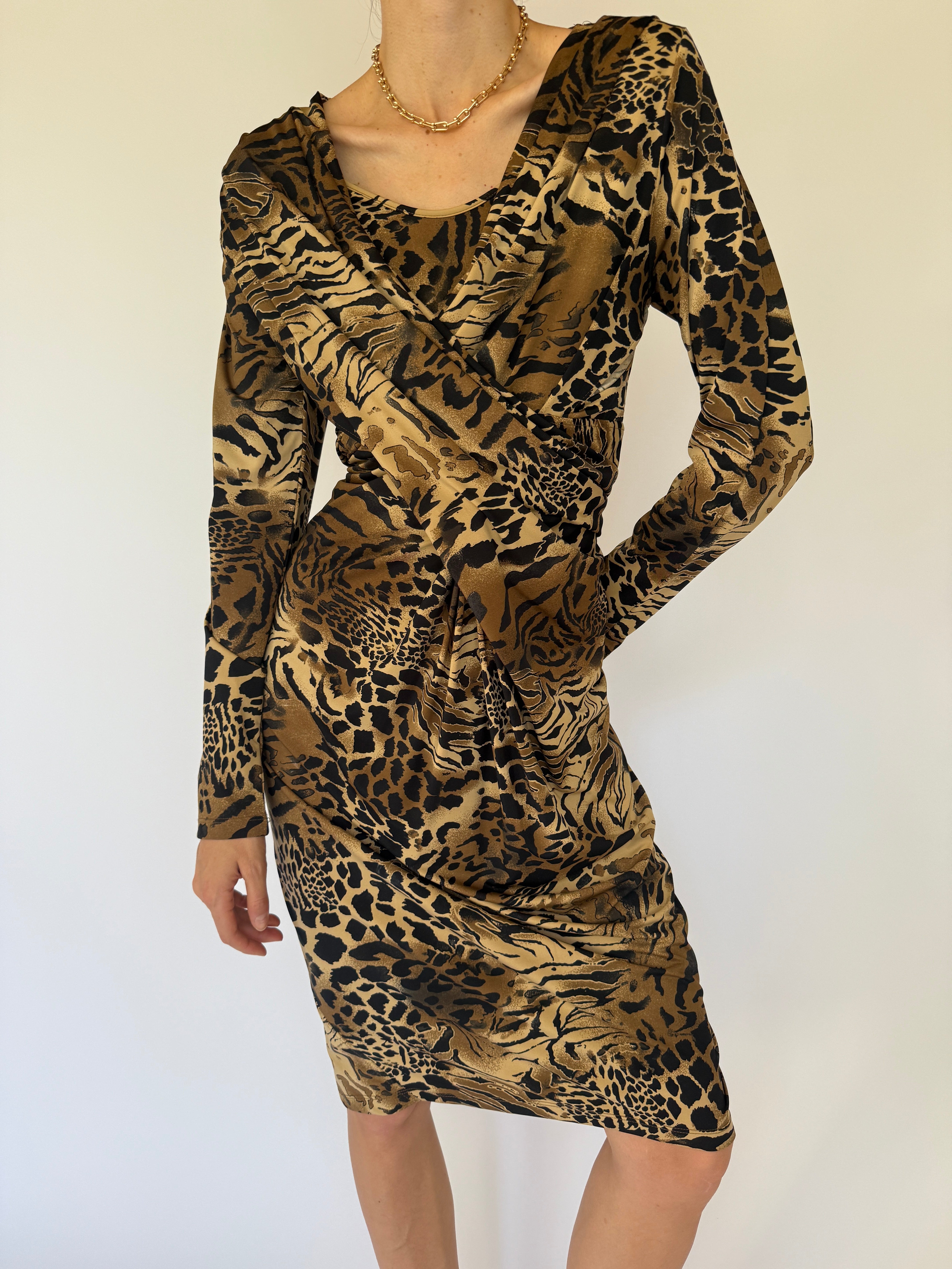 Vintage Animal Print Dress