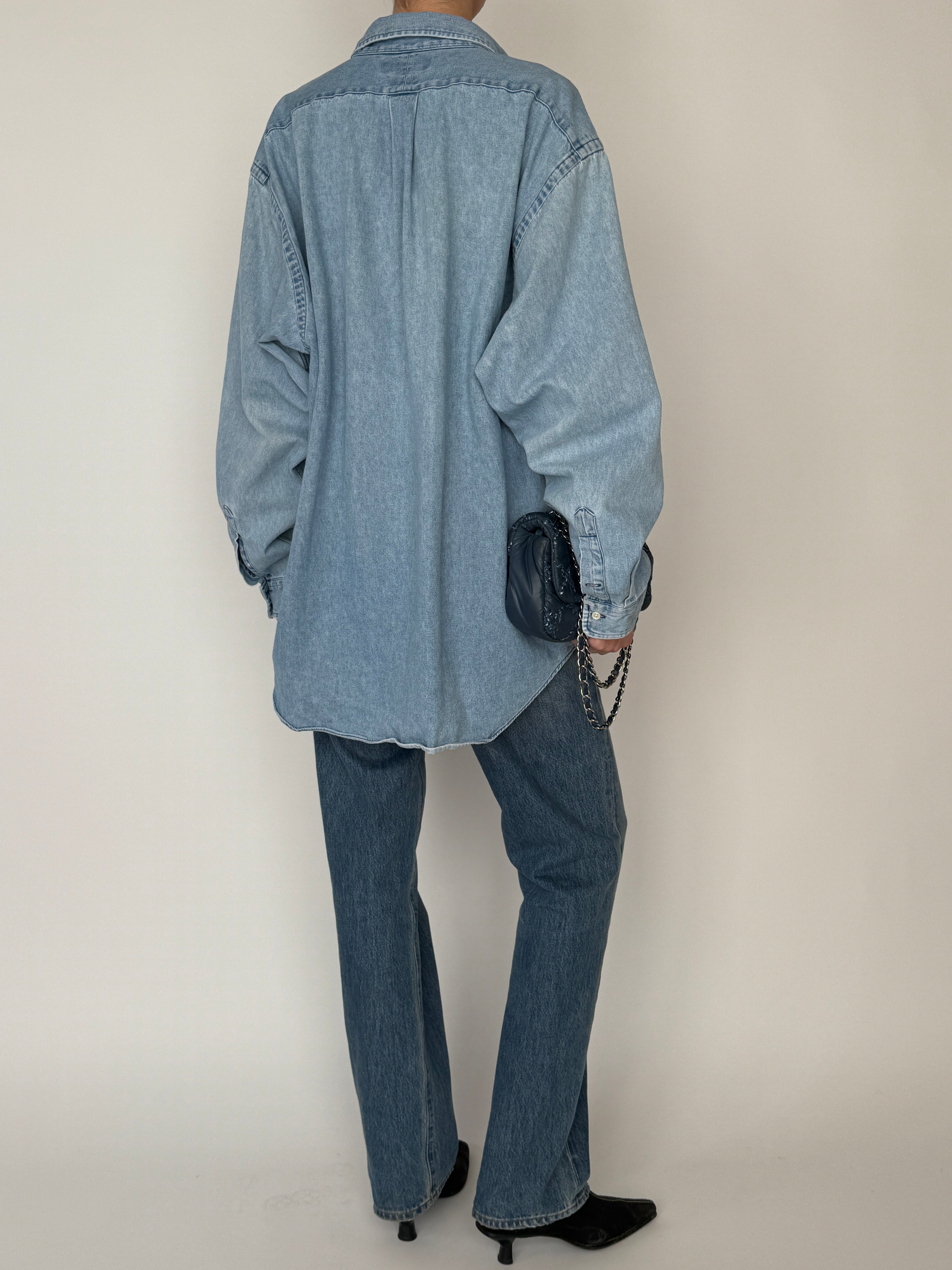 Vintage Polo Ralph Lauren blue denim shirt back view