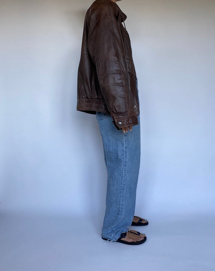 VINTAGE BROWN LEATHER JACKET 3044