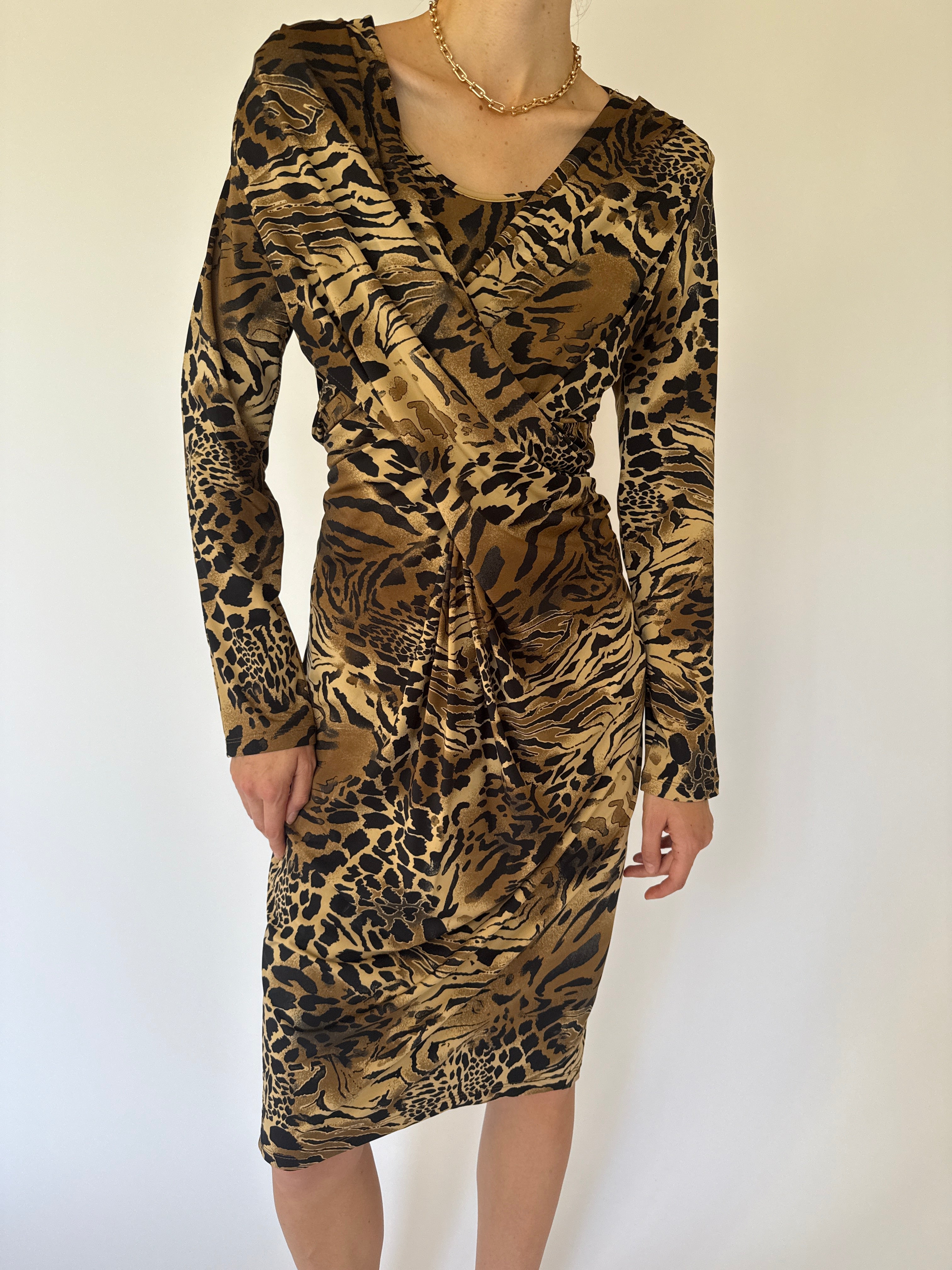 Vintage Animal Print Dress