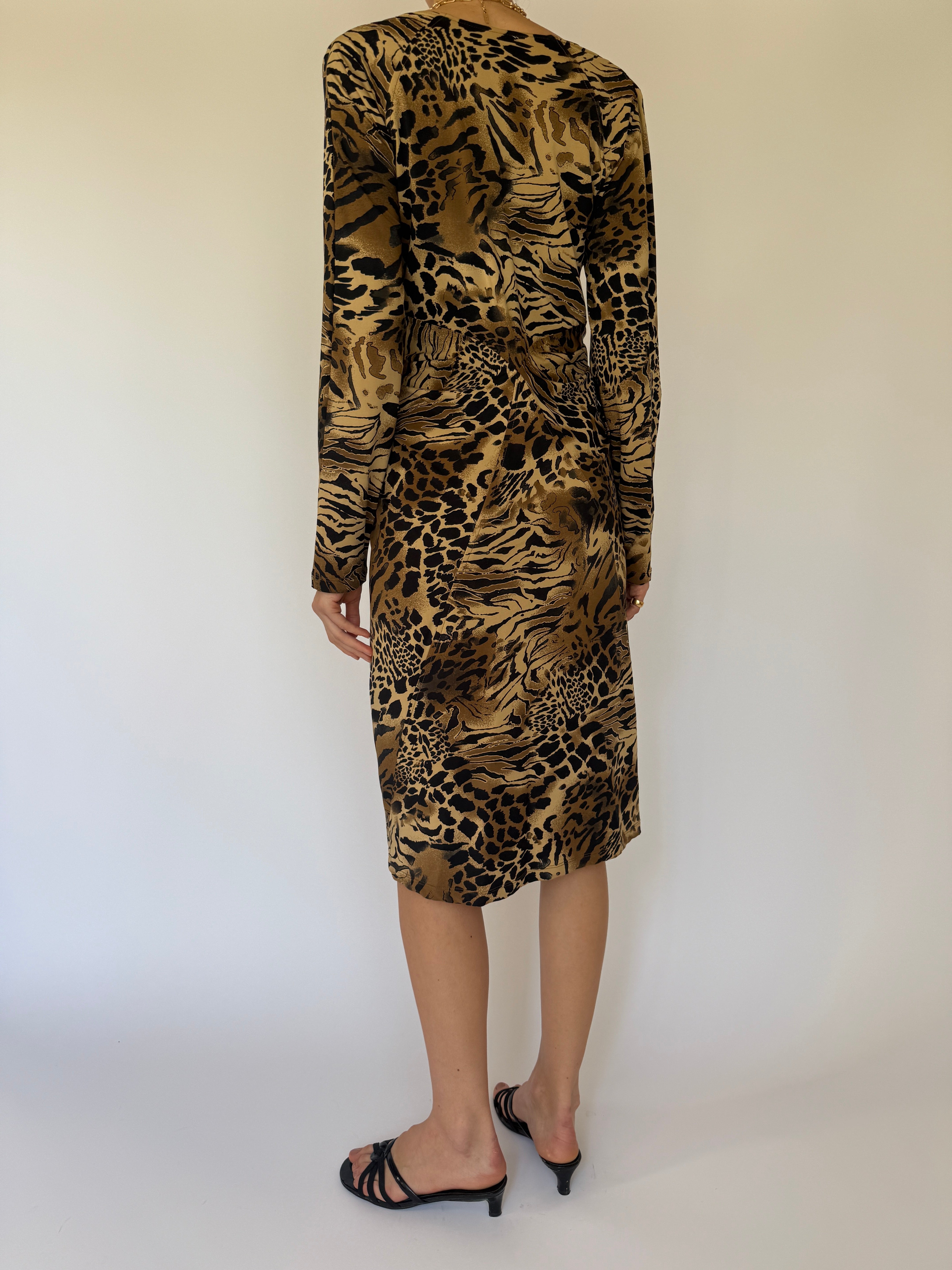 Vintage Animal Print Dress