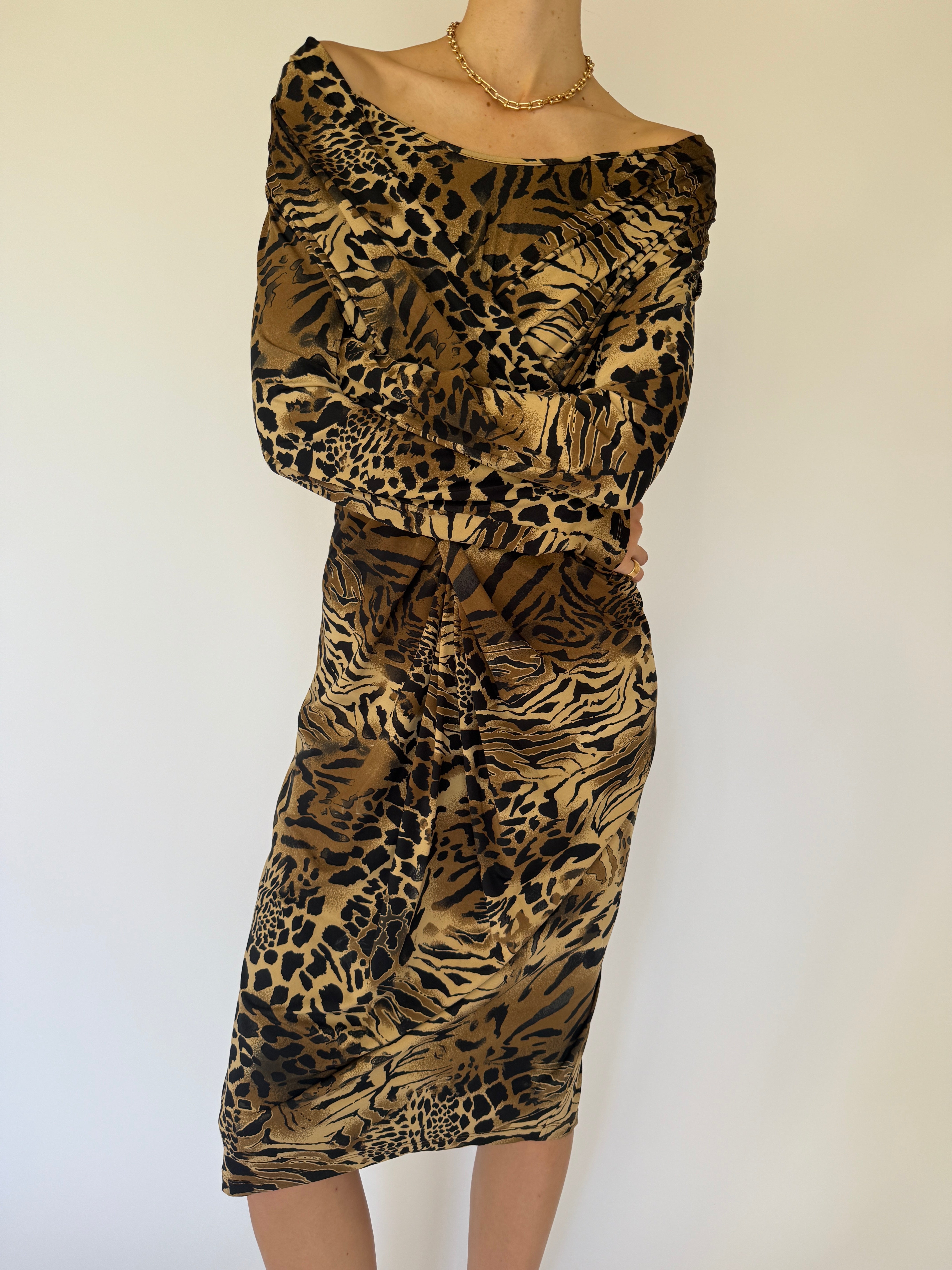 Vintage Animal Print Dress