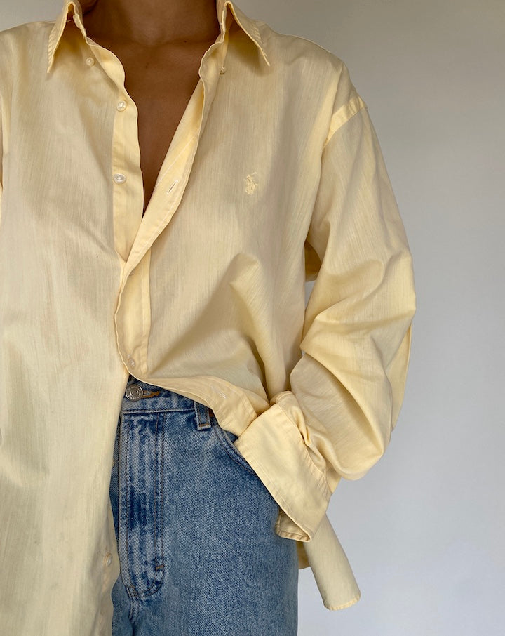 VINTAGE YELLOW RALPH LAUREN BUTTON DOWN SHIRT 1741