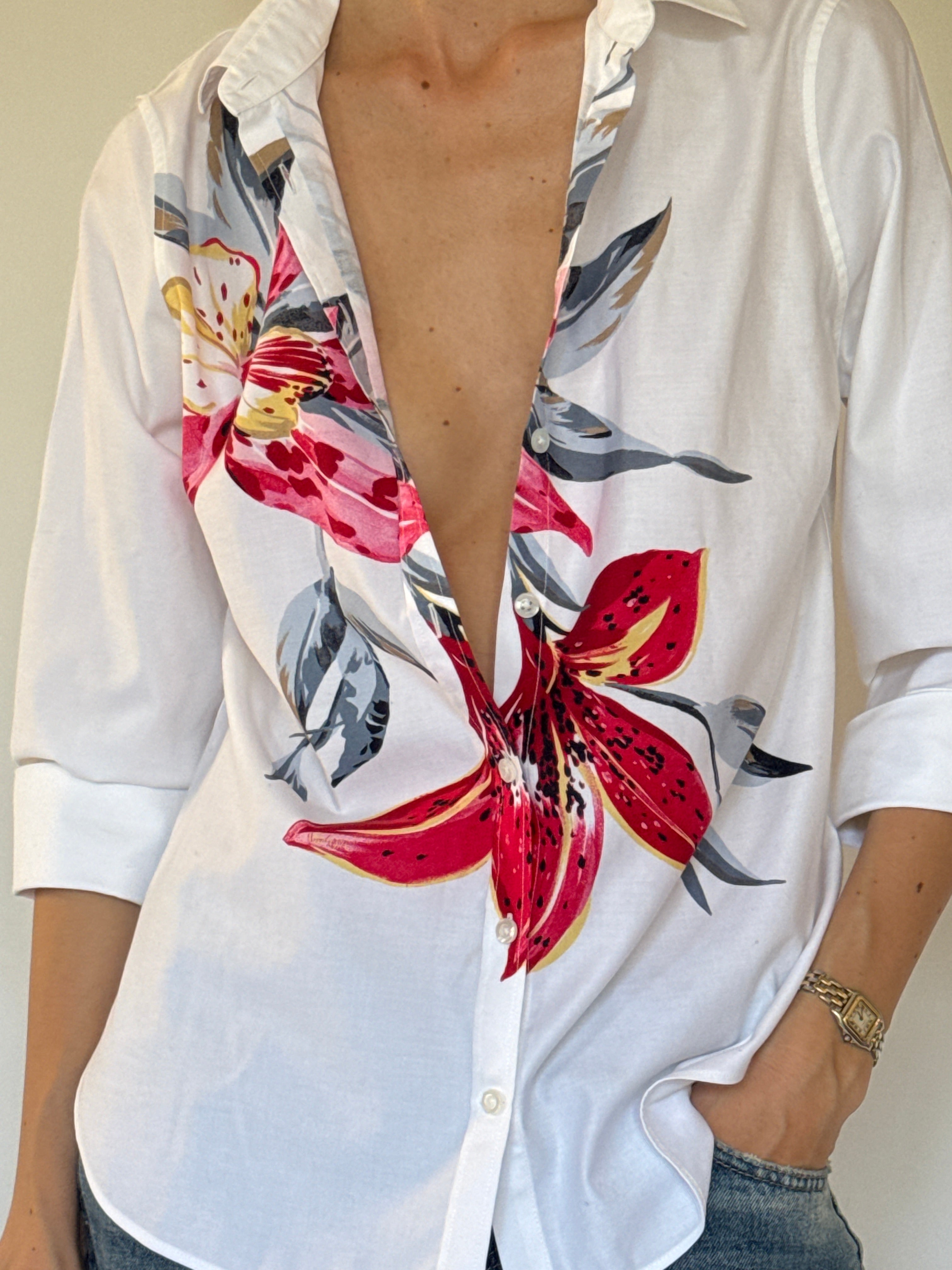 Vintage floral shirt front view