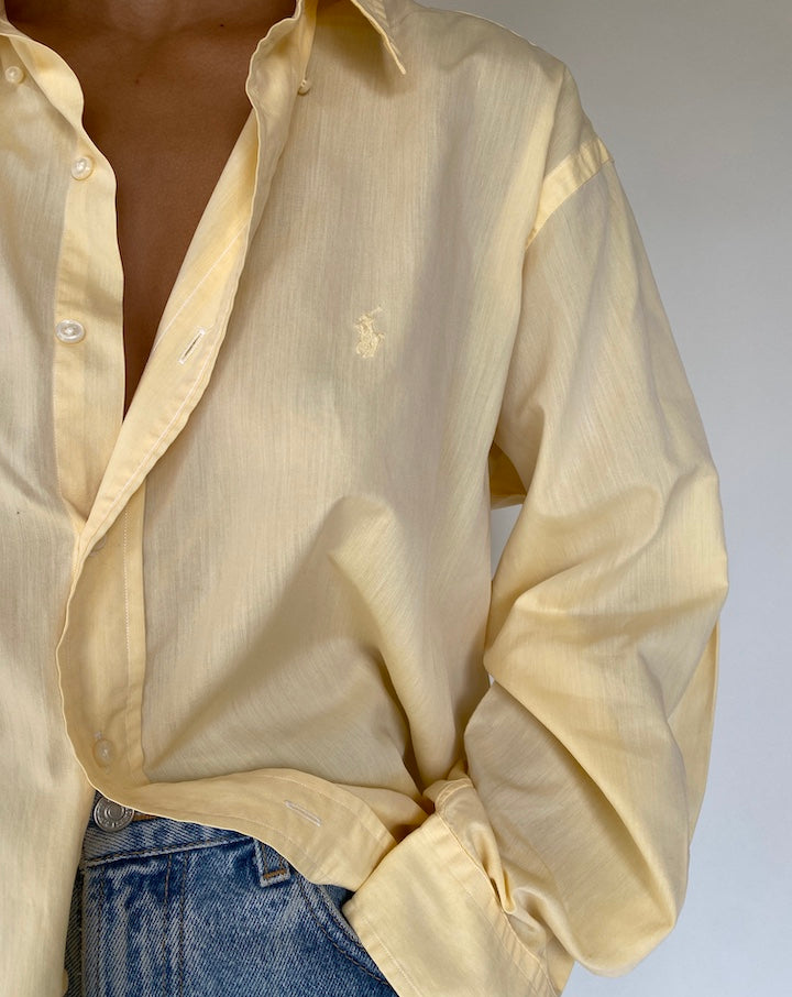 VINTAGE YELLOW RALPH LAUREN BUTTON DOWN SHIRT 1741