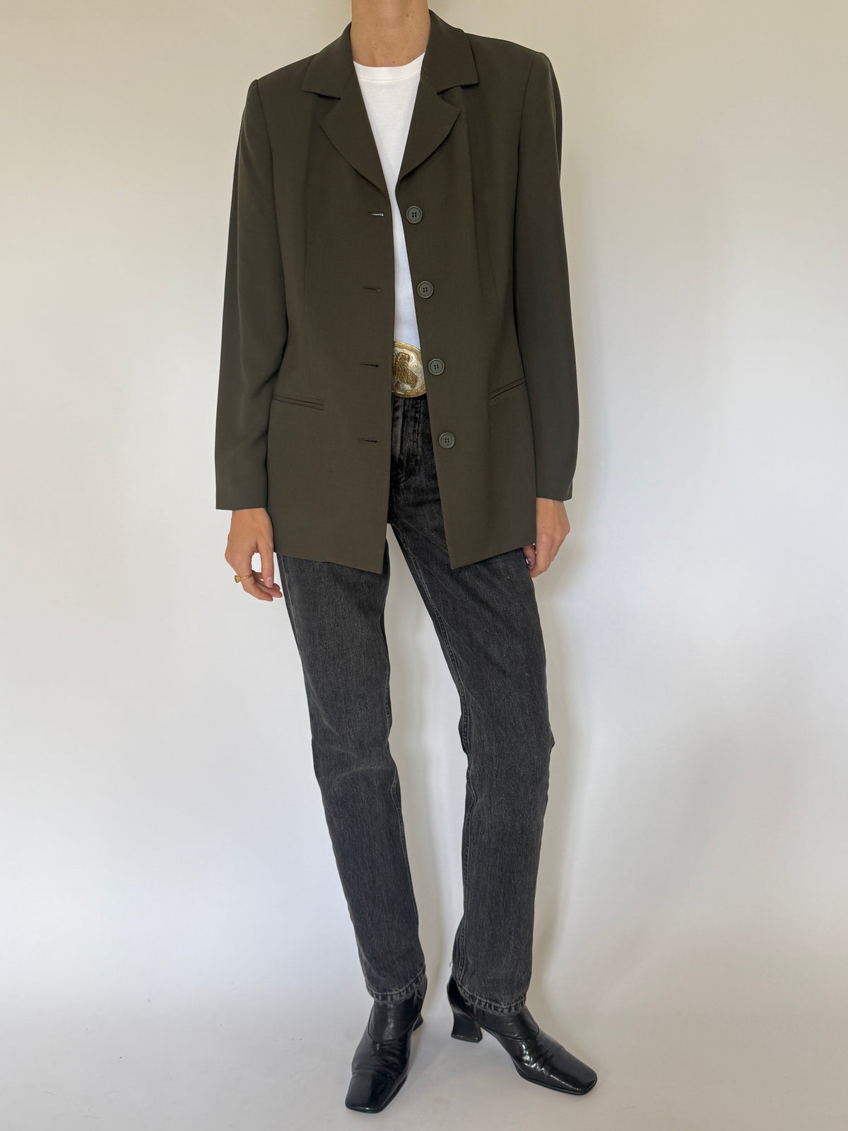 Vintage 100% Wool Blazer Green 8475
