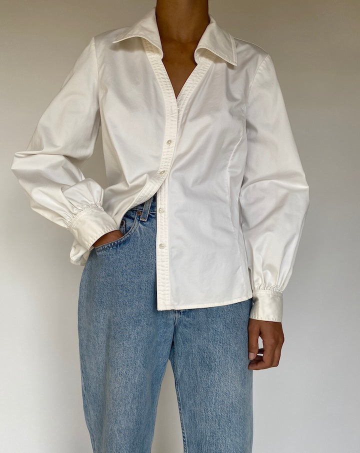 VINTAGE WHITE BUTTON DOWN SHIRT 1742