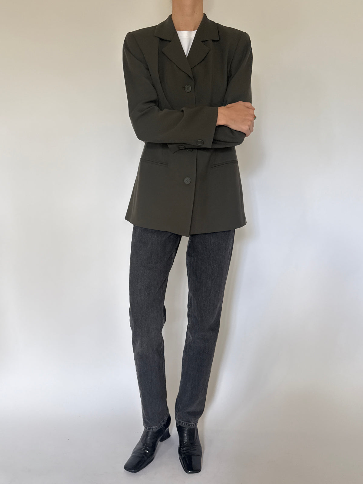 Vintage 100% Wool Blazer Green 8475
