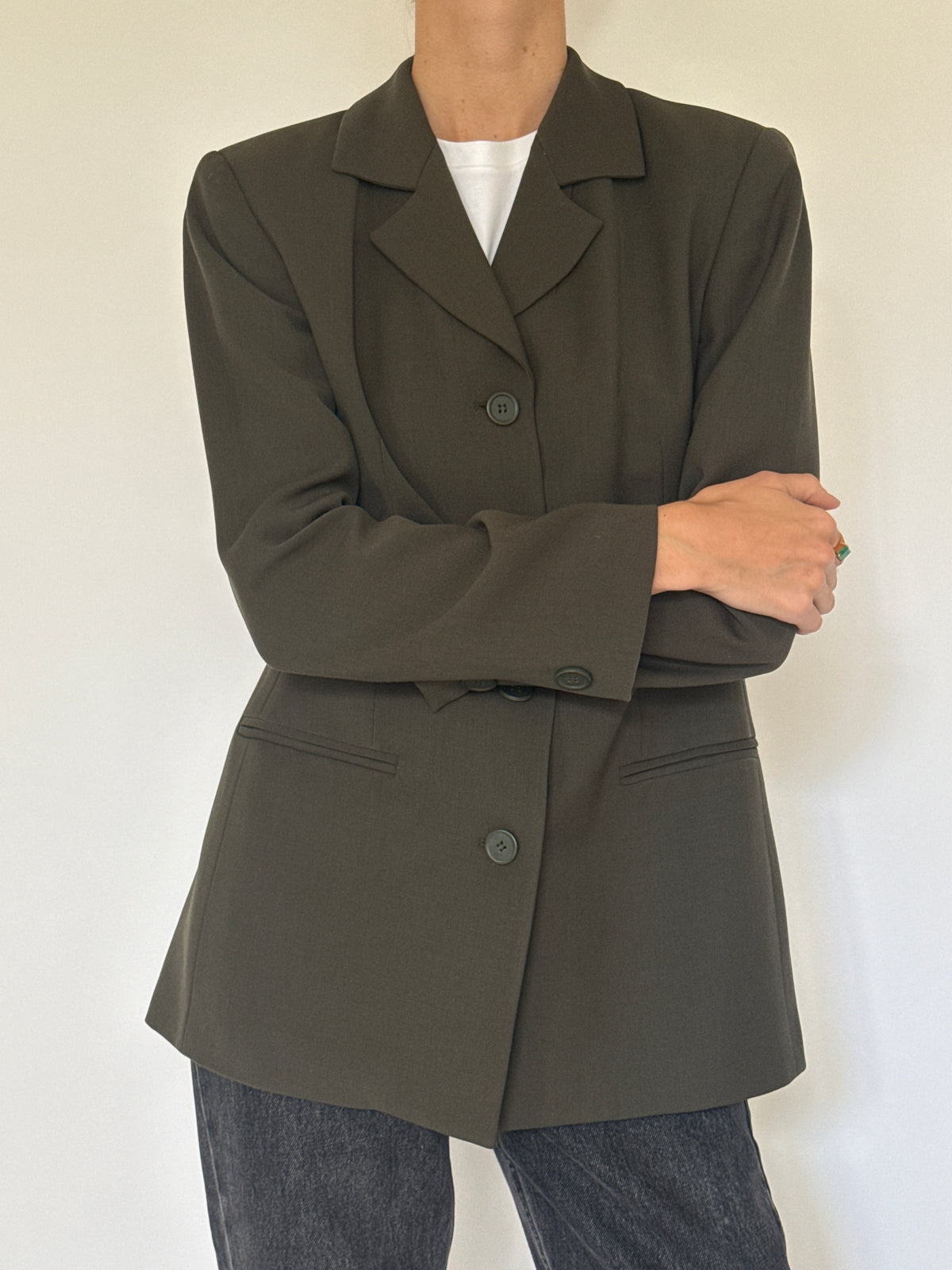 Vintage 100% Wool Blazer Green 8475