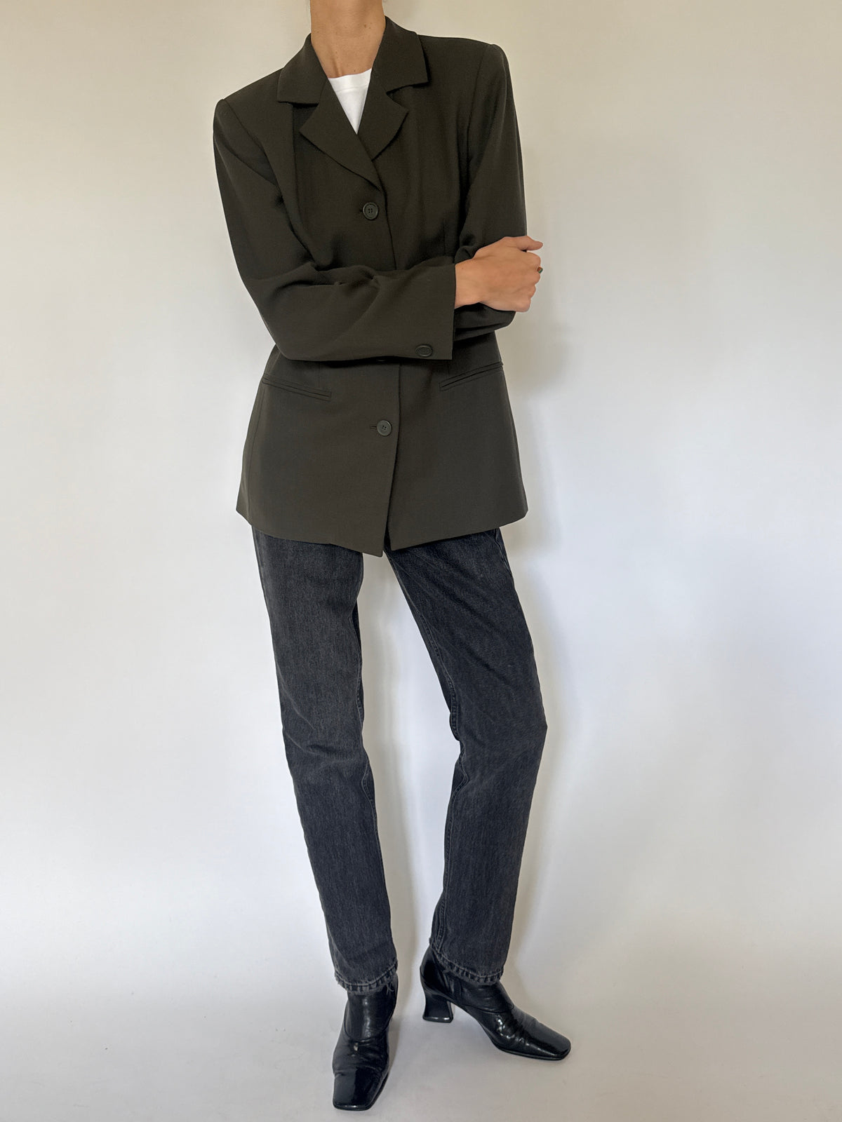 Vintage 100% Wool Blazer Green 8475