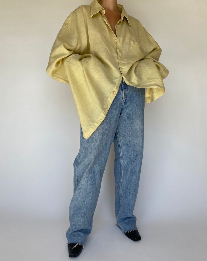VINTAGE OVERSIZED LINEN SHIRT 1112