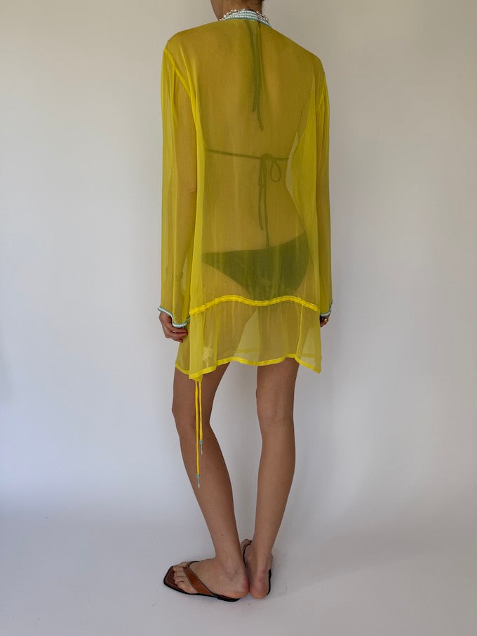 Vintage embellished sheer beach cover-up