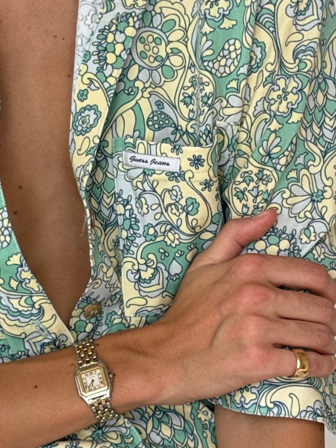 Vintage Long Sleeve Guess Paisley Blouse 5795