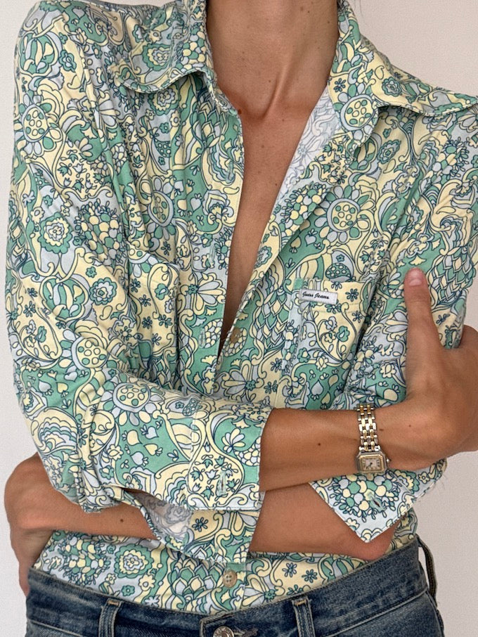 Vintage Long Sleeve Guess Paisley Blouse 5795