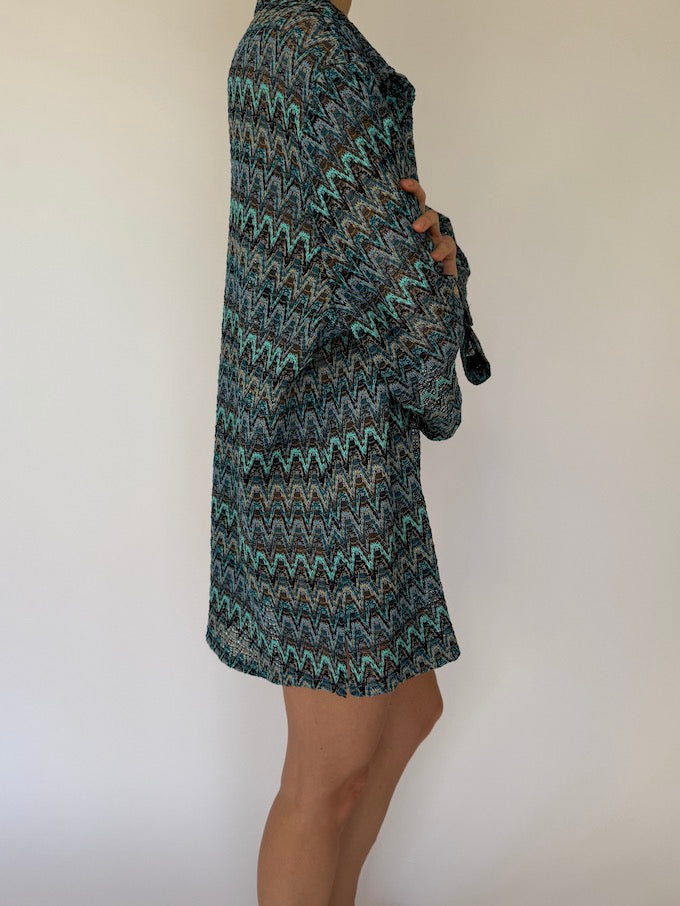 Vintage mesh zigzag Missoni-inspired shirt