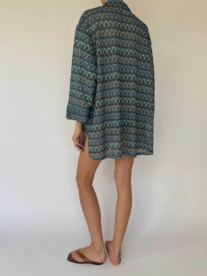 Vintage mesh zigzag Missoni-inspired shirt