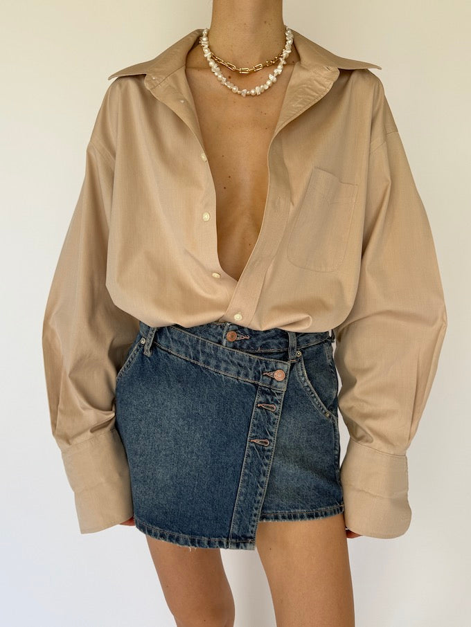 Vintage oversized shirt beige 6112