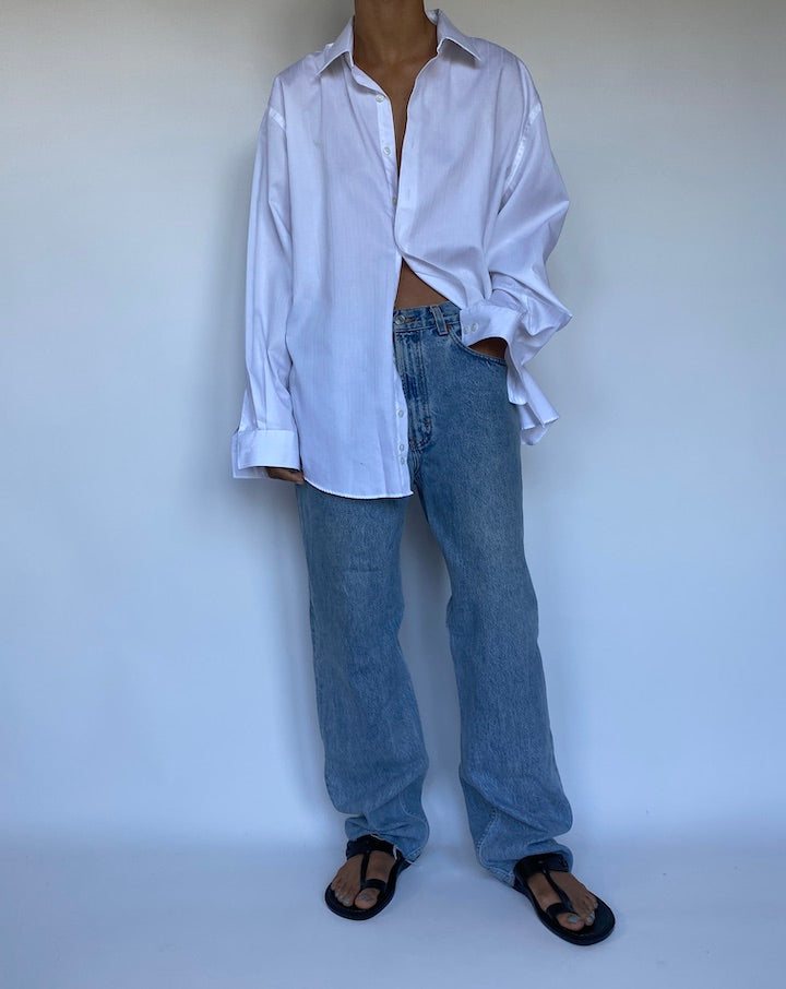 VINTAGE WHITE BUTTON DOWN SHIRT 3055