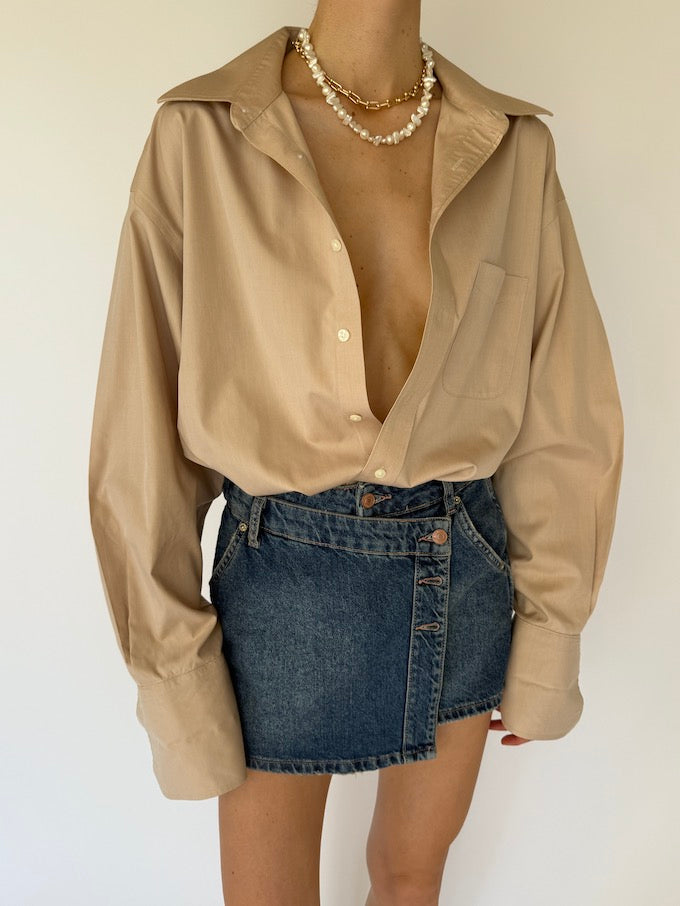 Vintage oversized shirt beige 6112