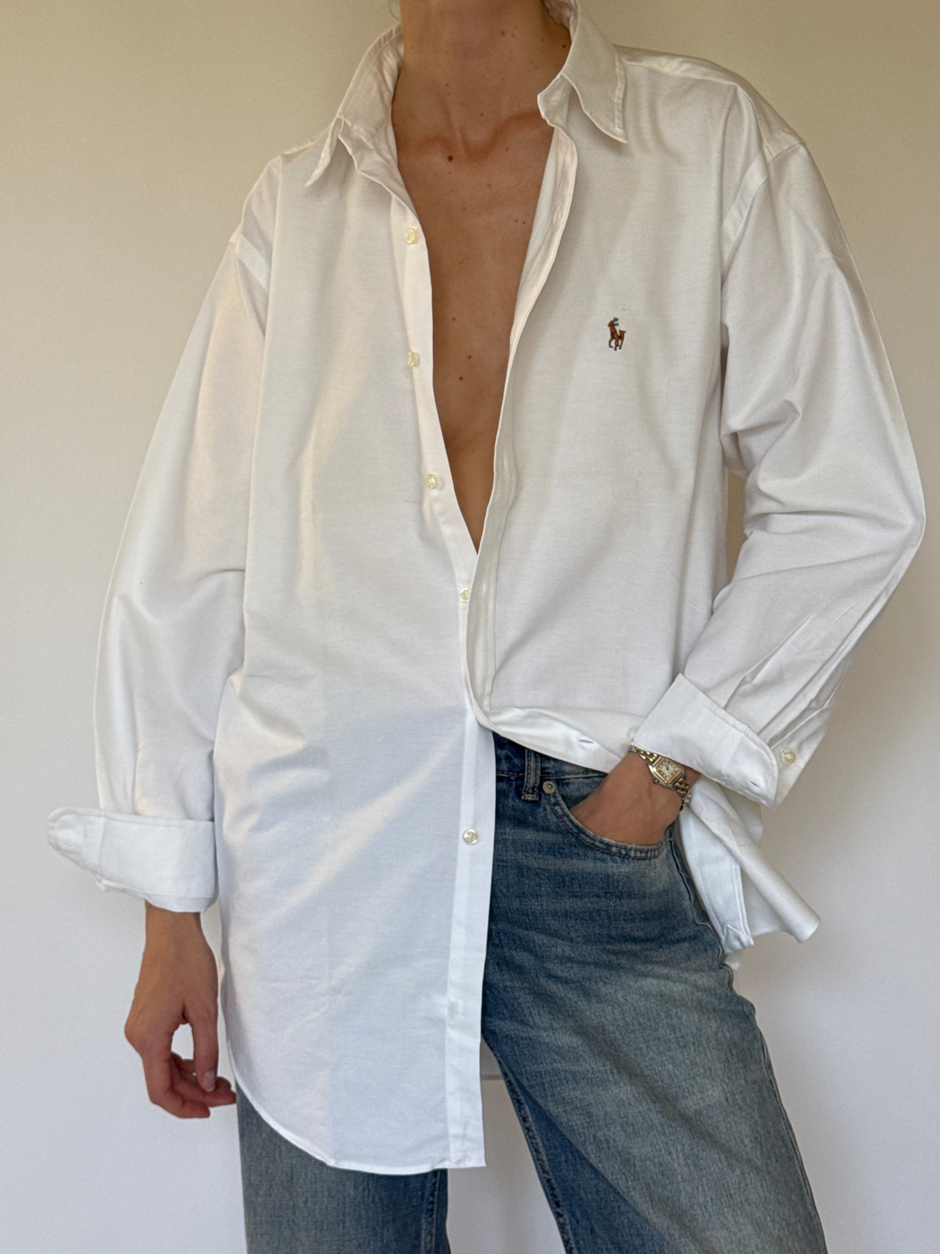 Vintage Ralph Lauren white shirt front view